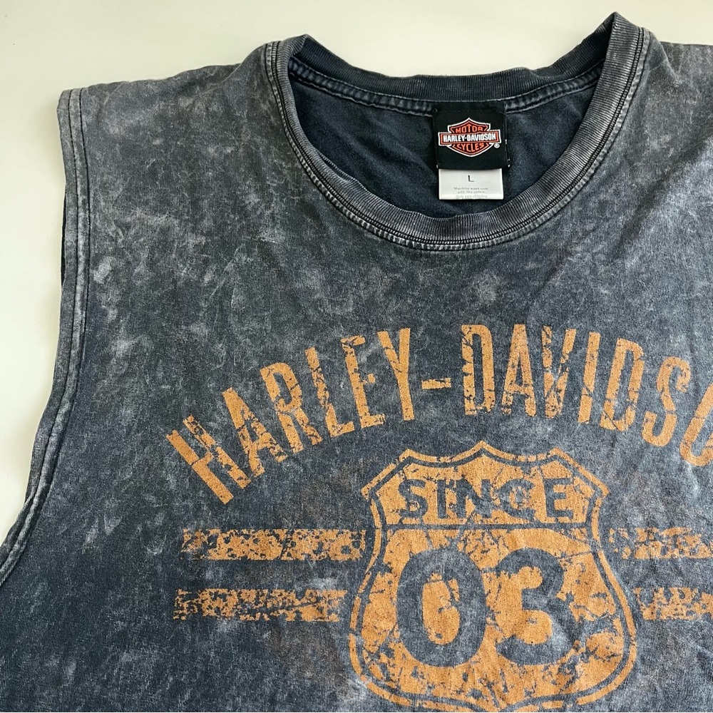 Harley‎ Davidson Men’s Tank Distressed Gray large motorcycle